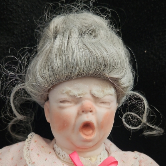 Vintage Porcelain Doll in Pink Dress - Picture 2 of 14